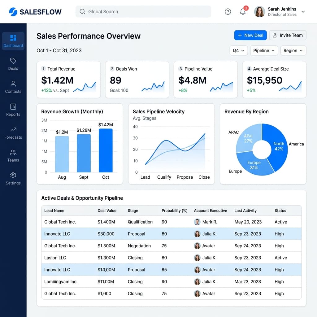 Sales Management Mockup